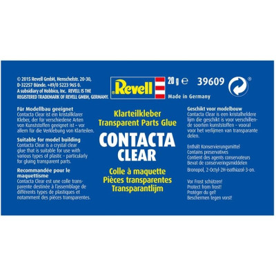 Аксесуари до збірних моделей Revell Клей Contacta Clear професійний для прозорих деталей 20 гр (RVL-39609)
