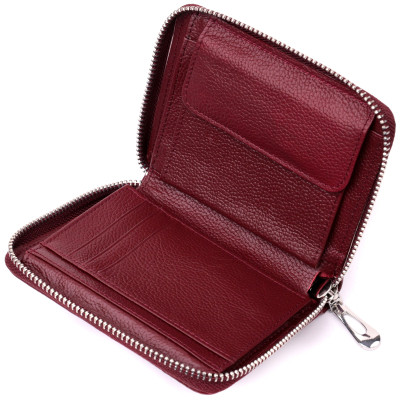 Гаманець ST Leather З натуральної шкіри Бордовий (19487)