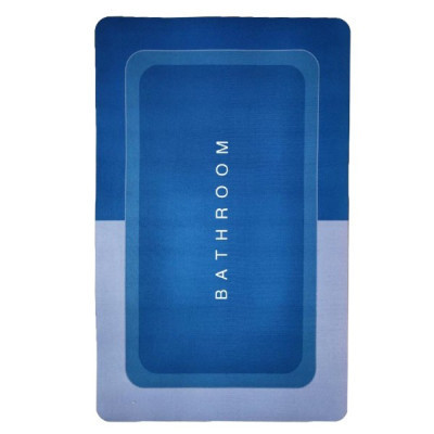 Килимок для ванної Stenson суперпоглинаючий 40 х 60 см прямокутний сіро-темно-синій (R30937 grey-d.blue)