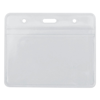Бейдж Optima горизонтальний замок zip lock PVC, 108х70 мм (O45611)