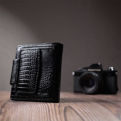 Гаманець ST Leather З натуральної шкіри Чорний (22686)
