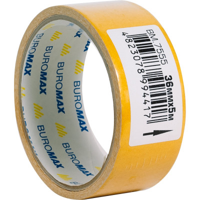Скотч Buromax двосторонній на тканинній основі 36 мм х 5 м (BM.7555)