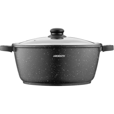 Каструля Ardesto Gemini Anzio скляна кришка 28 см 6,4 л чорна (AR2426GE)