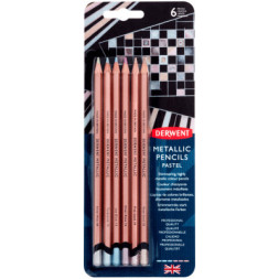Олівці кольорові Derwent Metallic PASTEL, 6 кольорів (5028252598620)