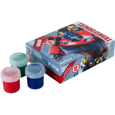 Гуашеві фарби Kite Transformers 12 кольорів, 20 мл (TF23-063)