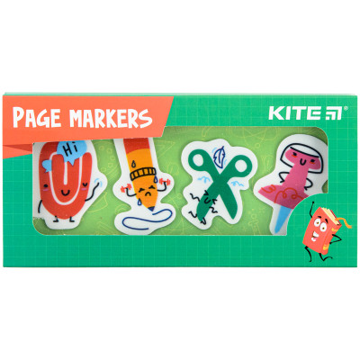 Закладки для книг Kite пластикові Office 4x20 шт, 35х50 мм (K22-479-3)