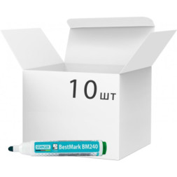 Маркер Stanger для сухостираємих дощок, 1-3 мм зелений 10 шт (MARKER-BOA-STM240G10)
