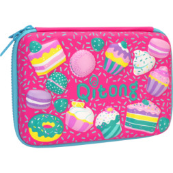 Пенал Cool For School з тисненням 1 відділення Фуксія (QT-3993-Rosered)