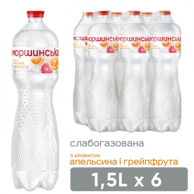 Мінеральна вода Моршинська з ароматом Апельсин-Грейпфрут 1.5 сл/газ пет (4820017002684)
