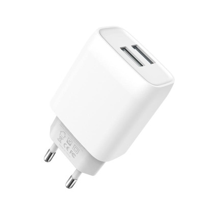 Зарядний пристрій XO 2xUSB 2.4A + cable USB to Micro 5P white (L57-M-WH)