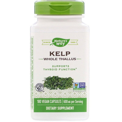Трави Nature&#039;s Way Ламінарія, Kelp, 600 мг, 180 капсул (NWY-14508)