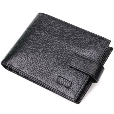 Гаманець Bond Accessories З натуральної шкіри Чорний (22042)