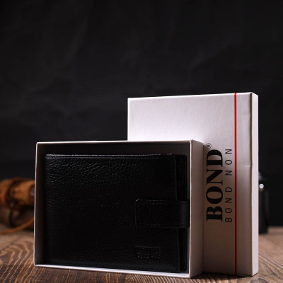 Гаманець Bond Accessories З натуральної шкіри Чорний (22042)