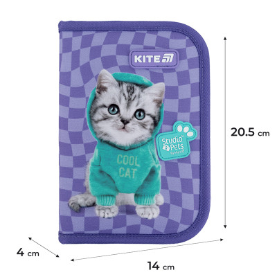 Пенал Kite 622-2 Studio Pets, 1 відділення, 2 відворот (SP25-622-2)