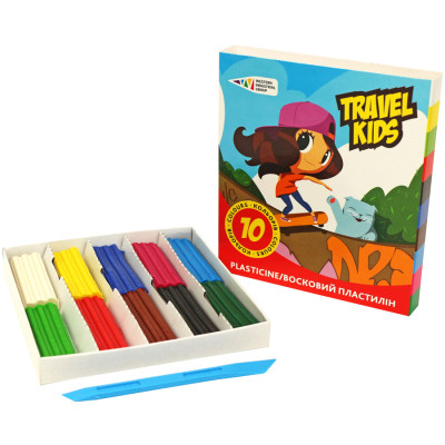 Пластилін ГАММА&#039;UA Travel kids Зі стеком 10 кольорів 120 г (4820072539859)