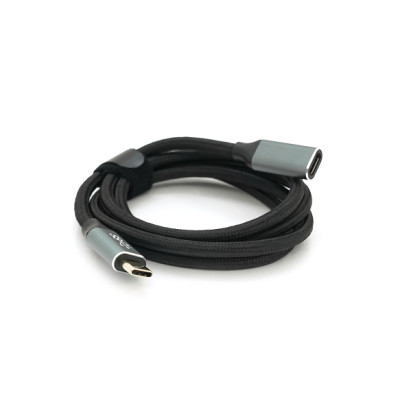 Дата кабель USB-C M/F 1.0m USB 3.2 Gen2 100W 10Gbps 4K60Hz black Voltronic (YT-TC-TC-EXB-1m)