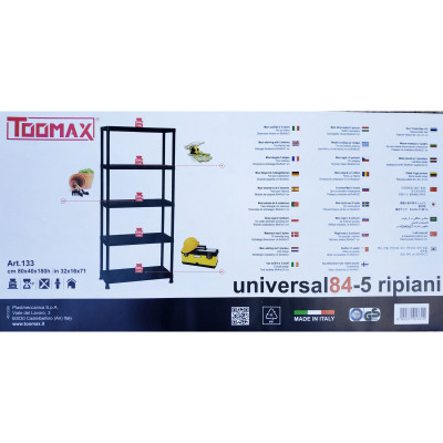 Стелаж Toomax 5 полиць cm. 80x40x180h black (5141)
