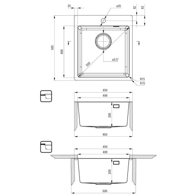 Мийка кухонна Deante Olfato ZPO_010A + зміш. BQO_F72M (ZPOE010A)