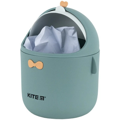 Кошик для паперів Kite Настільний контейнер для сміття, сіро-зелений (K24-010-1)