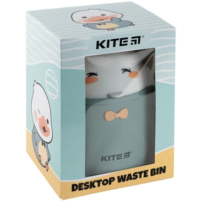 Кошик для паперів Kite Настільний контейнер для сміття, сіро-зелений (K24-010-1)