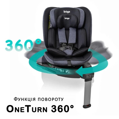 Автокрісло Bugs Aera 360 i-Size, ISOFIX, (0–36 кг) Shadow Grey (4823056520003)