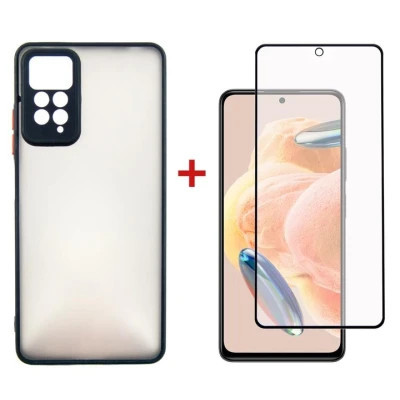 Чохол до мобільного телефона Dengos Kit for Xiaomi Redmi Note 12 Pro 4g case + glass (Black) (DG-KM-29)