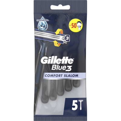 Бритва Gillette Blue 3 Comfort Slalom 5 шт. (8006540808689)