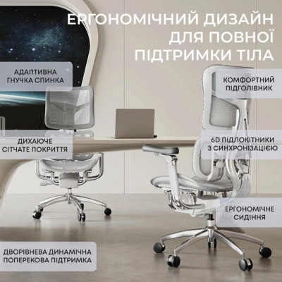 Офісне крісло Sihoo DORO S300 Mesh Light Grey (S300-M202)