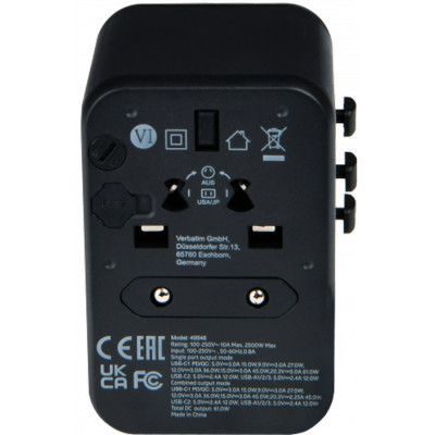 Зарядний пристрій Verbatim UTA-04 PD61W (3xUSB-A/2xUSB-C) (49546)