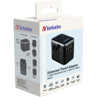 Зарядний пристрій Verbatim UTA-04 PD61W (3xUSB-A/2xUSB-C) (49546)