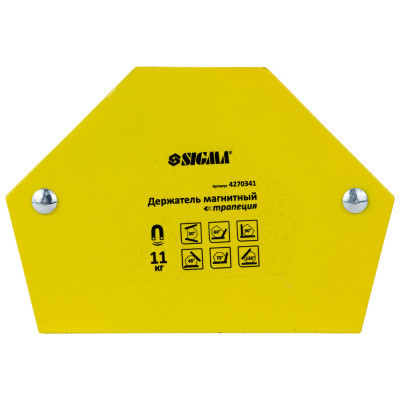 Магніт для зварювання Sigma трапеція 11кг 78x32x47x28.5мм (30,45,60,90,75,135 °) (4270341)