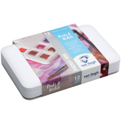 Акварельні фарби Royal Talens Van Gogh Pocket box Pinks &amp; Violets 12 кольорів (8712079422813)