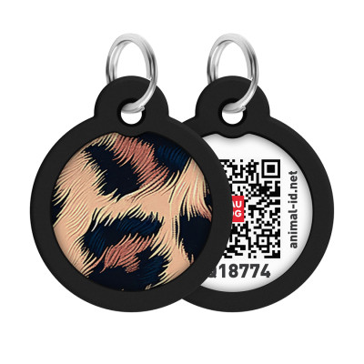 Адресник для тварин WAUDOG Smart ID з QR паспортом &quot;Леопард&quot;, коло 30 мм (230-4066)