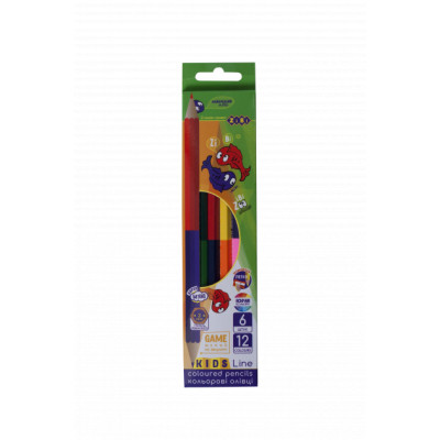 Олівці кольорові ZiBi Kids line Double 6 шт. 12 кольорів (ZB.2462)