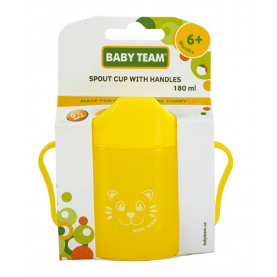 Поїльник-непроливайка Baby Team зі спаутом жовтий 180 мл (5007_желтый)
