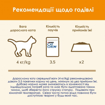 Вологий корм для кішок Purina Cat Chow Adult з куркою і кабачками в желе 85г (7613036595049)