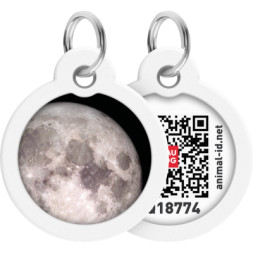 Адресник для тварин WAUDOG Smart ID з QR паспортом &quot;Місяць&quot;, коло 30 мм (230-4030)