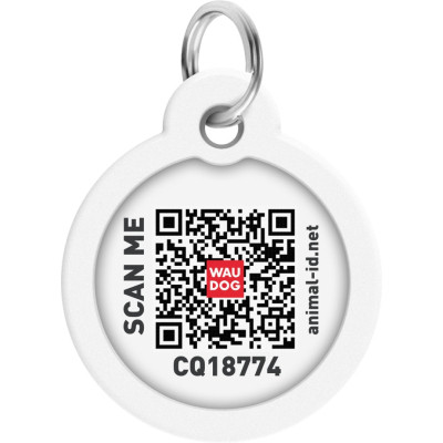 Адресник для тварин WAUDOG Smart ID з QR паспортом &quot;Місяць&quot;, коло 30 мм (230-4030)