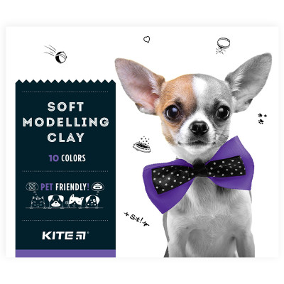 Пластилін Kite Dogs восковий 10 кольорів, 200 г (K22-084)