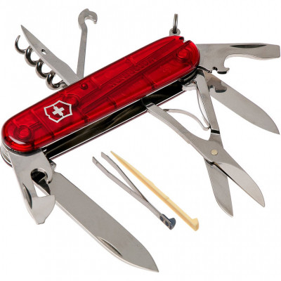 Ніж Victorinox Climber Transparent Red Blister (1.3703.TB1)