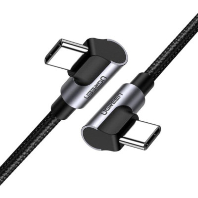 Дата кабель USB-C to USB-C 2.0m 3A 60W US323 90-degree Black Ugreen (70531)