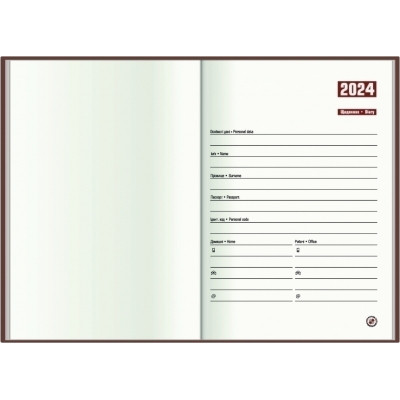 Тижневик Economix датований 2024 SATIN бузковий, А5 (E21612-12)
