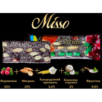 Батончик Misso Fitbar Журавлина и Мигдаль 30 г (4820232570449)