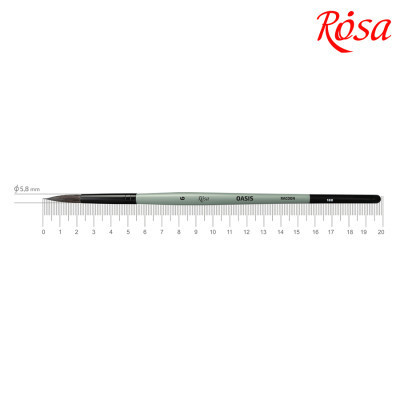 Пензлик для малювання Rosa Єнот круглий OASIS 188, № 6 (4823098516927)