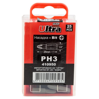 Набір біт Ultra PН3x25мм 1/4&quot; 25шт S2 (4010302)