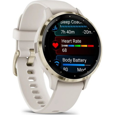 Смарт-годинник Garmin Venu 3S, Ivory + Soft Gold, GPS (010-02785-04)
