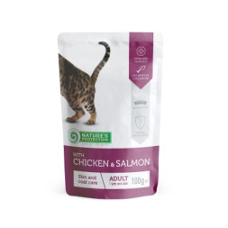 Вологий корм для кішок Nature's Protection Skin &amp; Сoat care with Chicken and Salmon 100 г (KIK45192)