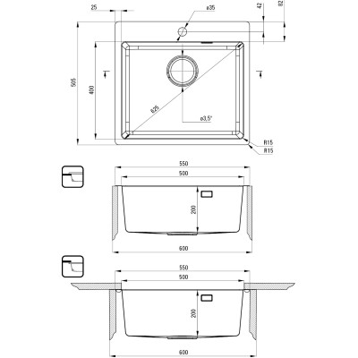 Мийка кухонна Deante Olfato ZPO_010B + зміш. BQO_F72M (ZPOE010B)