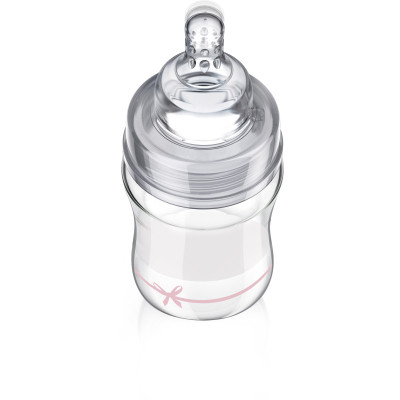 Пляшечка для годування Lovi Diamond Glass Baby Shower скляна 150 мл Рожева (74/104girl)