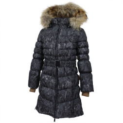 Пальто дитяче Huppa YASMINE 12020055 чорний з принтом 122 (4741468561561)